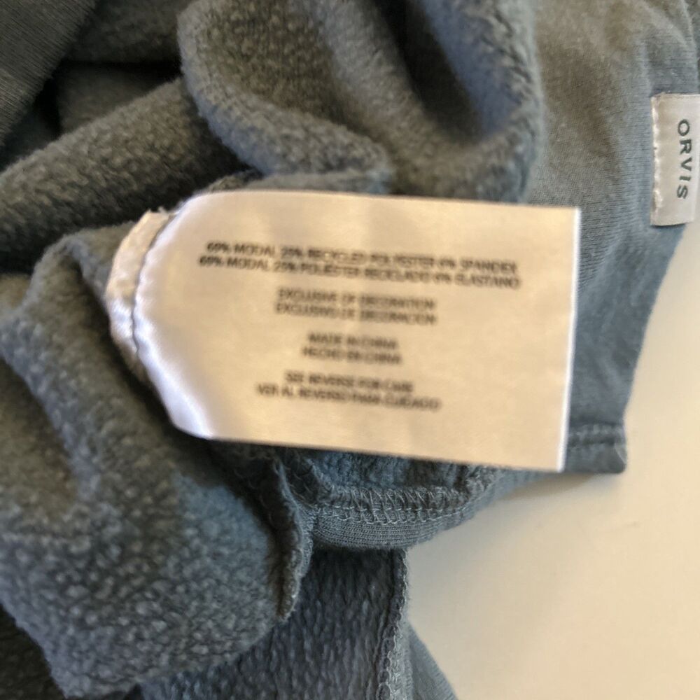 Orvis V Neck Sweatshirt Womens M Sage Green Dropped Shoulders Pullover Modal - Picture 9 of 9